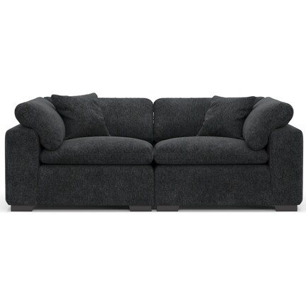 Plush Feathered Comfort 2-Piece Sectional - Sherpa Charcoal