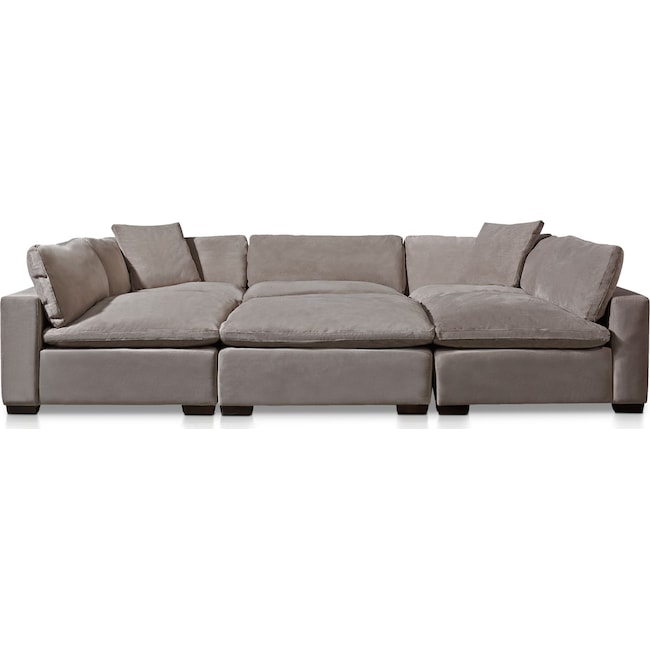 Living Room Furniture - Plush 6-Piece Sectional