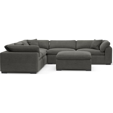 Plush 5-Piece Sectional and Ottoman