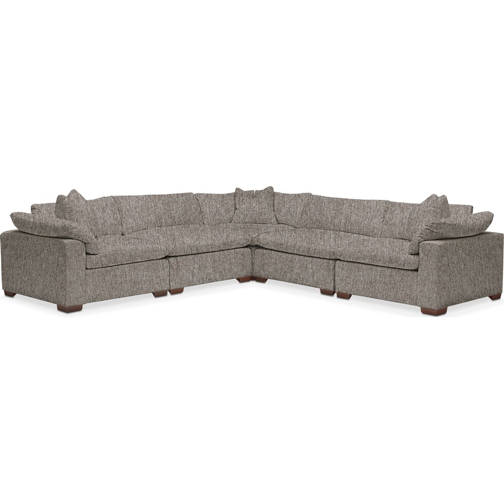 plush gray  pc sectional   