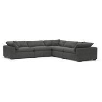 plush gray  pc sectional   