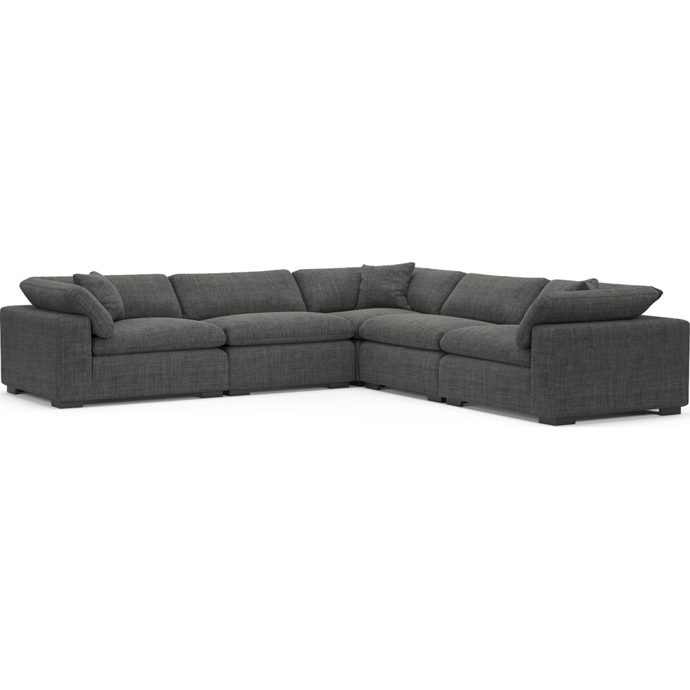 plush gray  pc sectional   