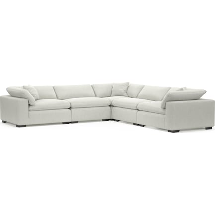 Plush Feathered Comfort 5-Piece Sectional - Cosmo Dove