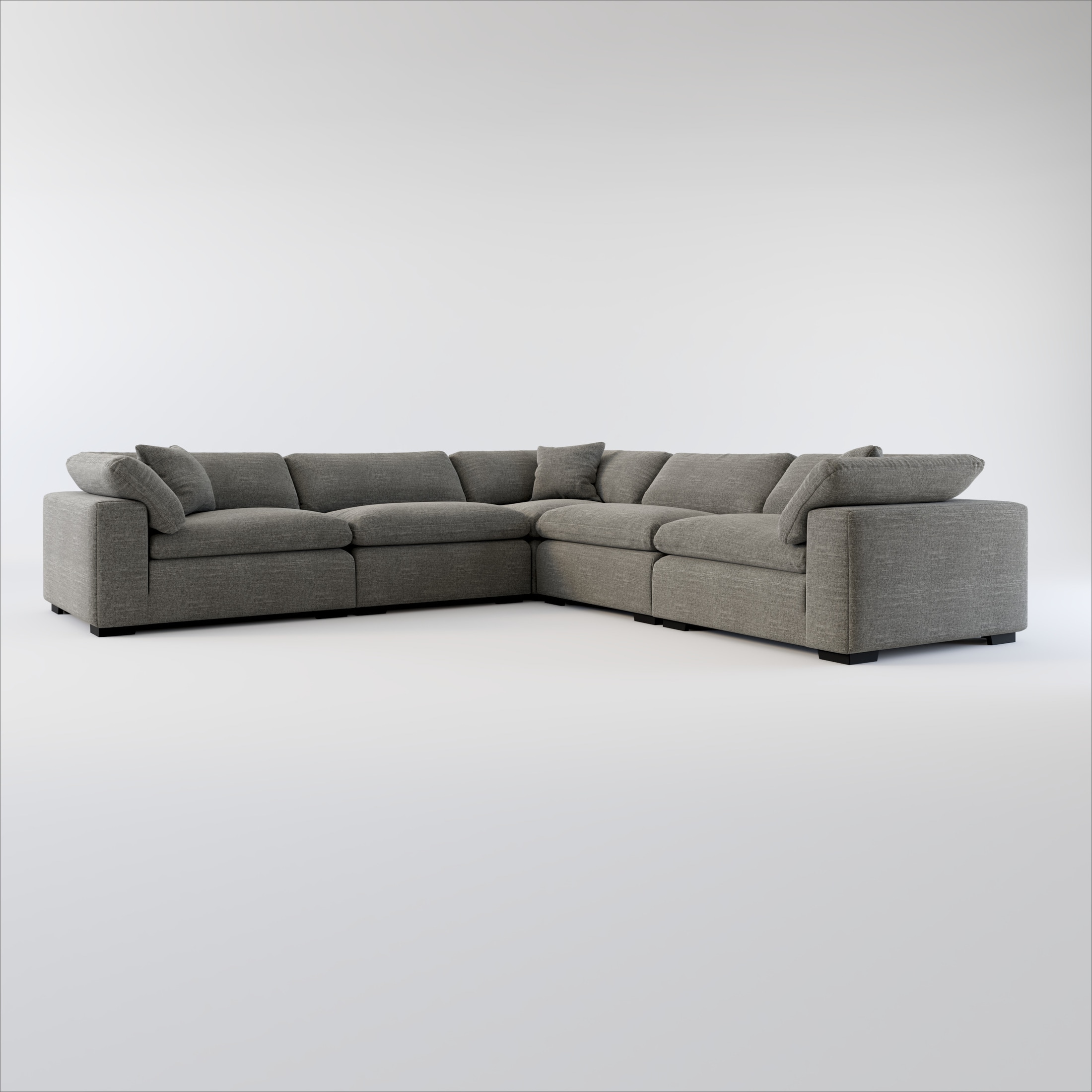 Gray store plush sectional