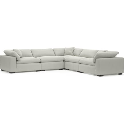 Plush Feathered Comfort 5-Piece Sectional - Oslo Snow
