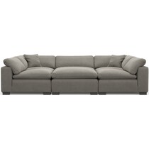 plush gray  pc sectional   