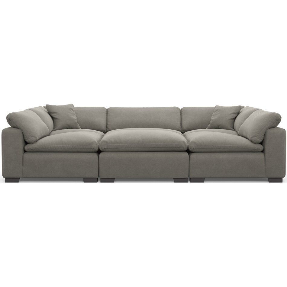 plush gray  pc sectional   