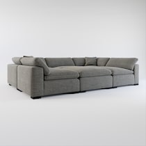 plush gray  pc sectional   