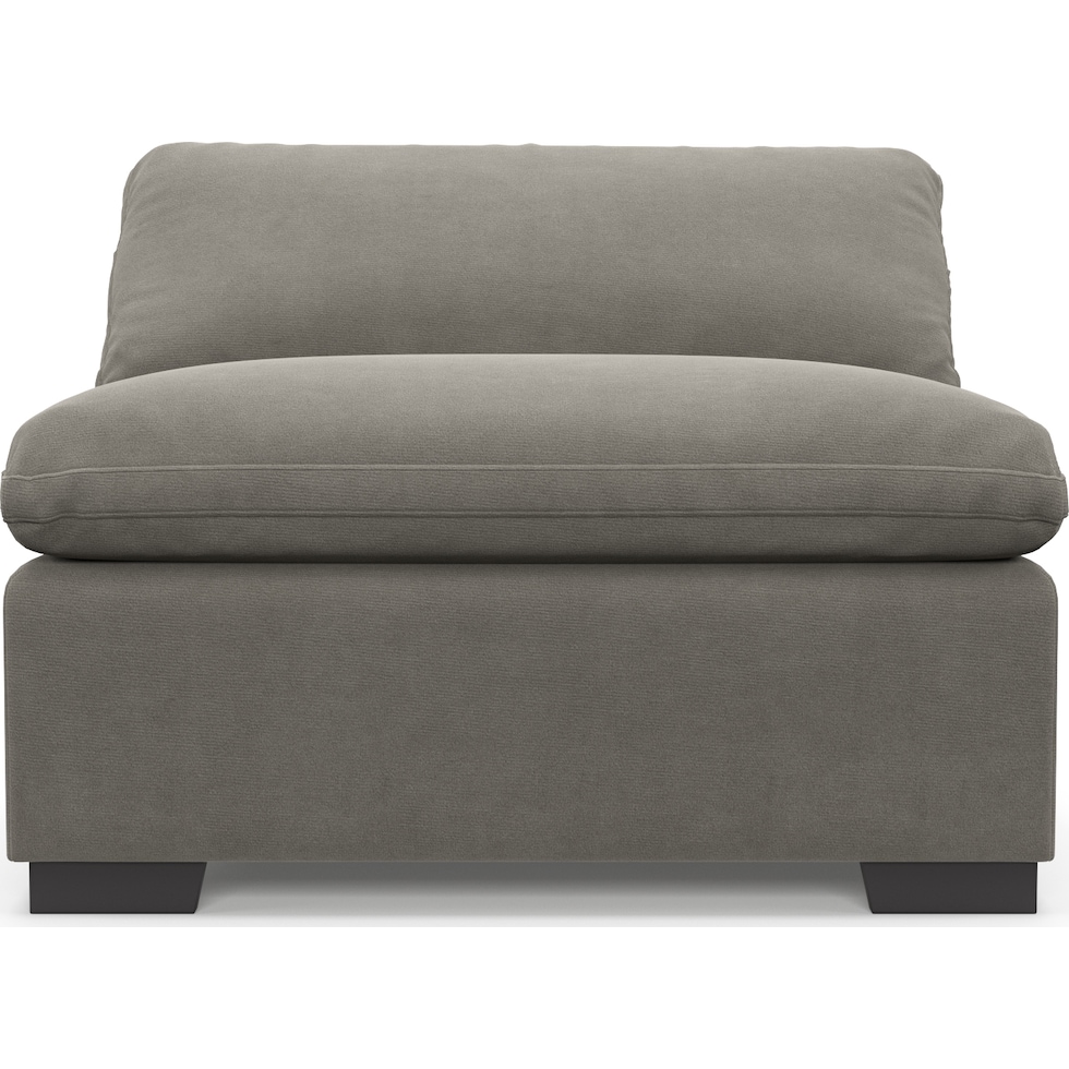 plush gray armless chair   