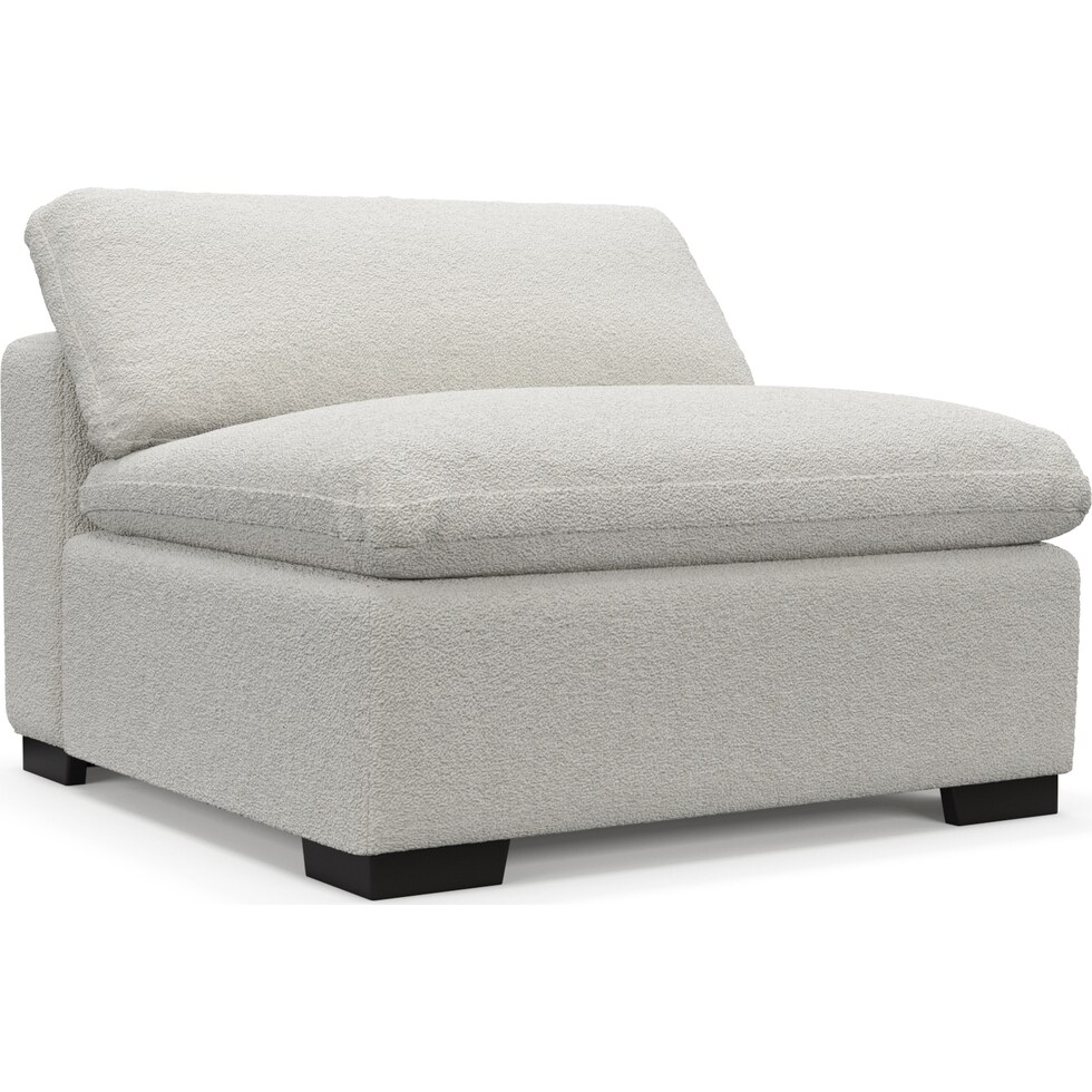 plush gray armless chair   