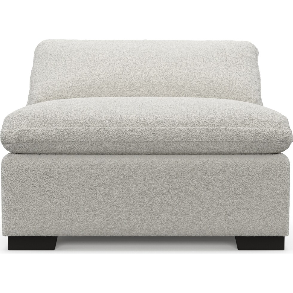 plush gray armless chair   