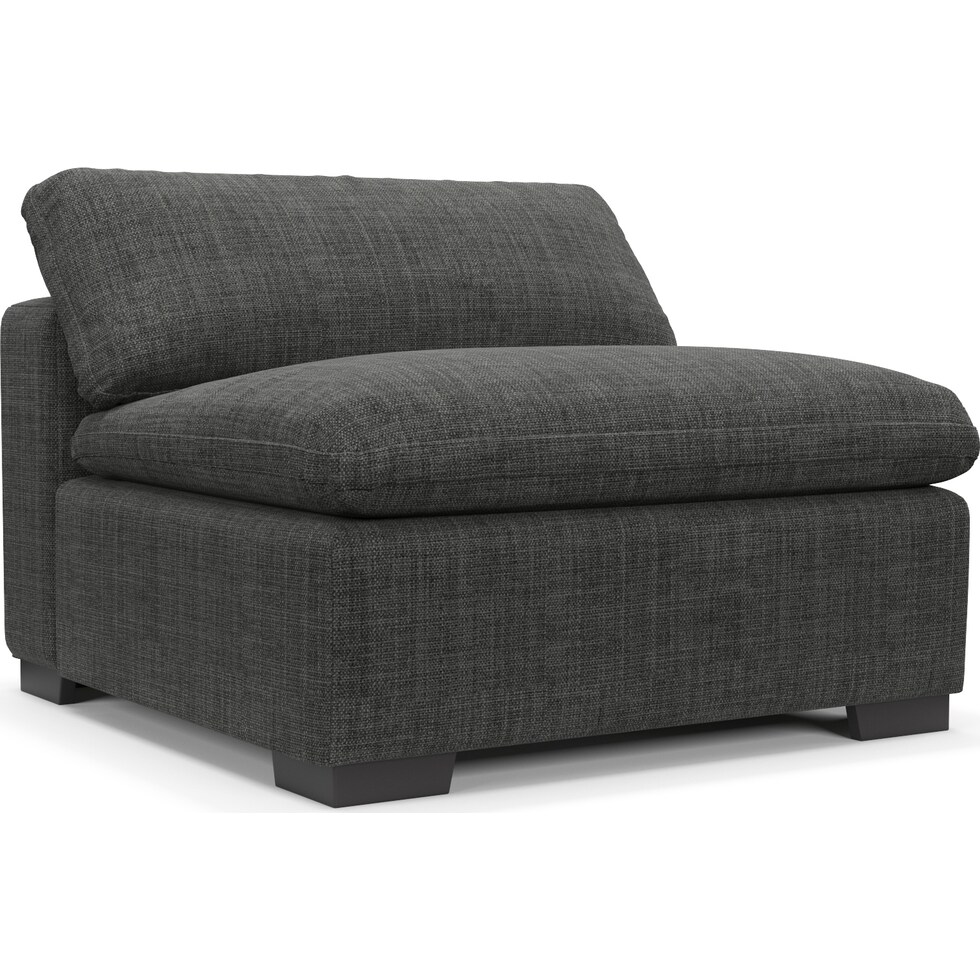 plush gray armless chair   