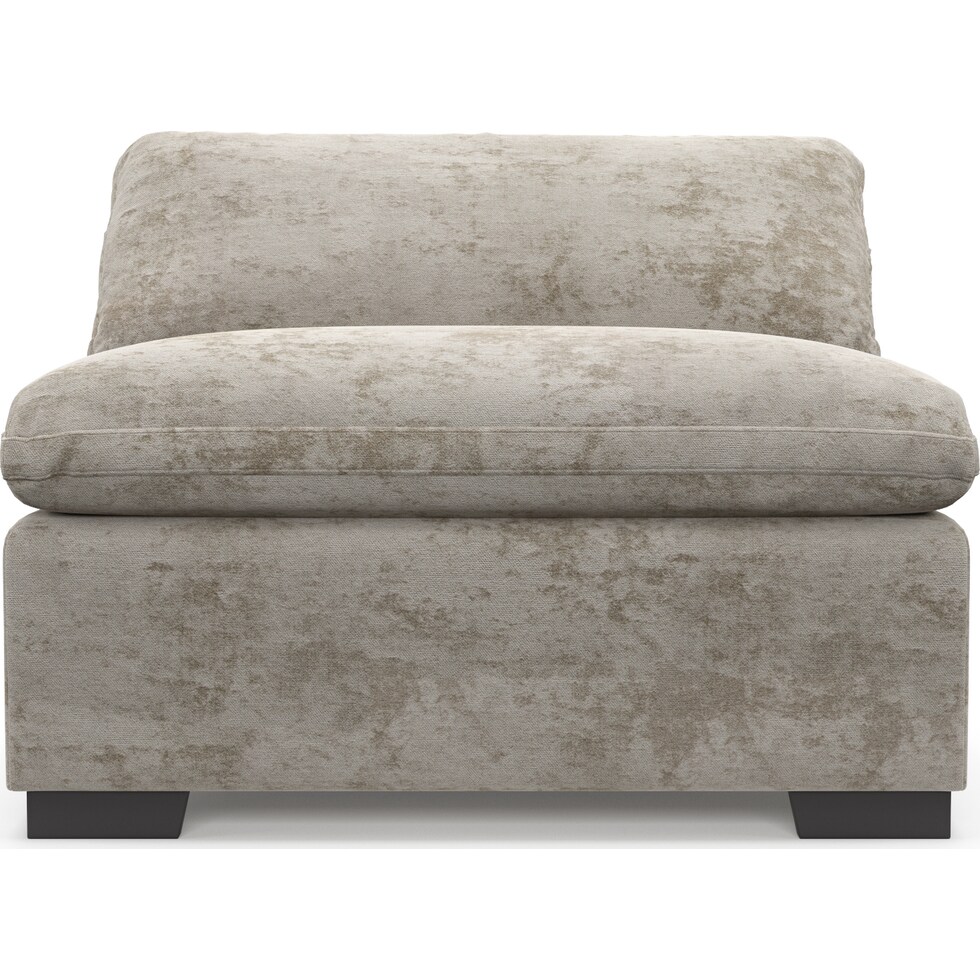 plush gray armless chair   