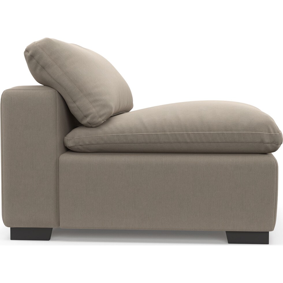 plush gray armless chair   