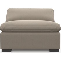 plush gray armless chair   