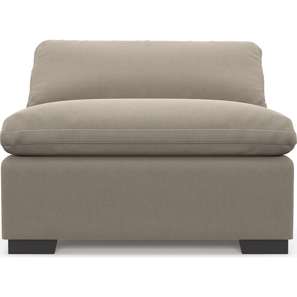 plush gray armless chair   
