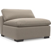 plush gray armless chair   