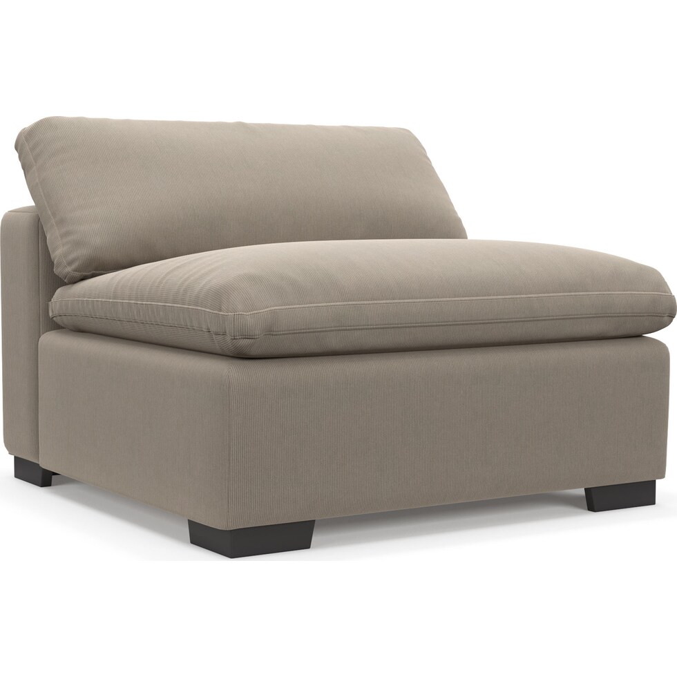 plush gray armless chair   