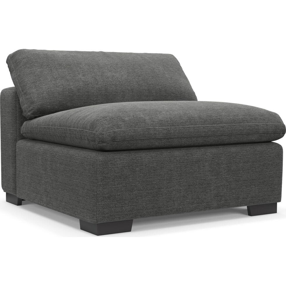 plush gray armless chair   