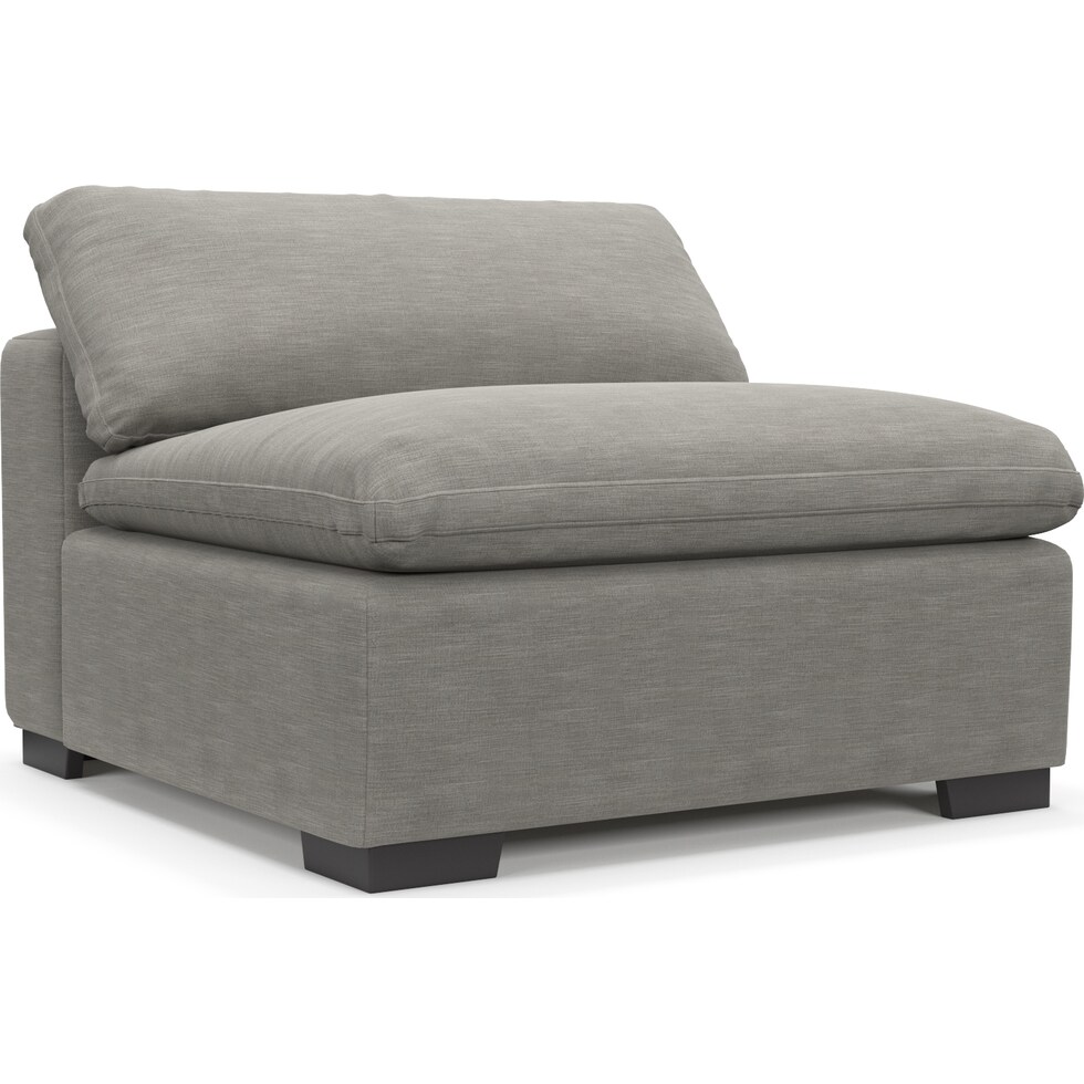 plush gray armless chair   