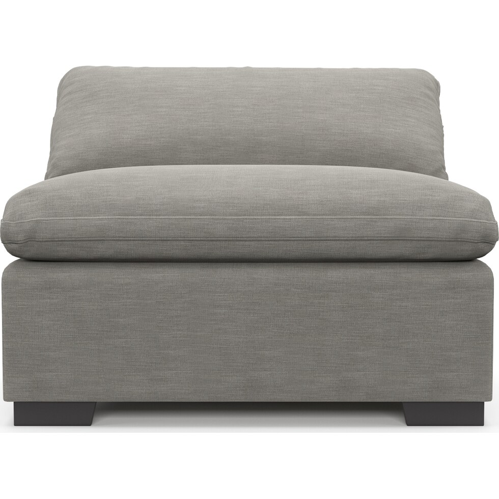 plush gray armless chair   