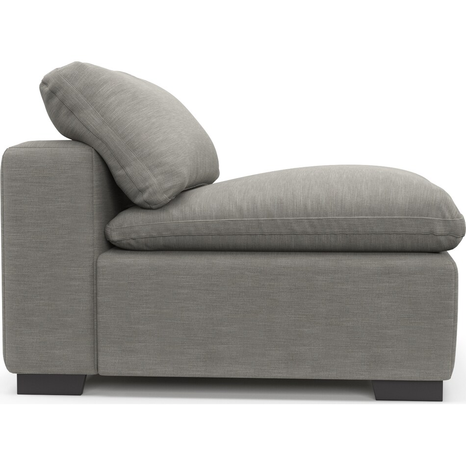 plush gray armless chair   