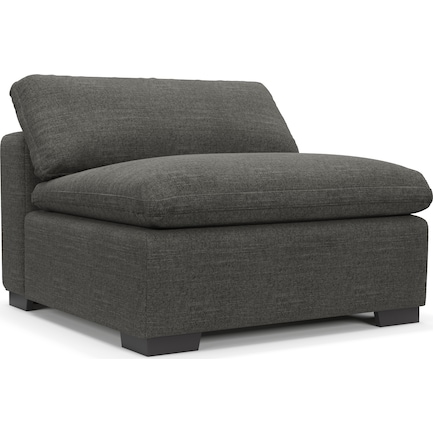 Plush Feathered Comfort Armless Chair- in Curious Charcoal