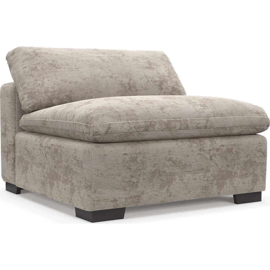 plush gray armless chair   