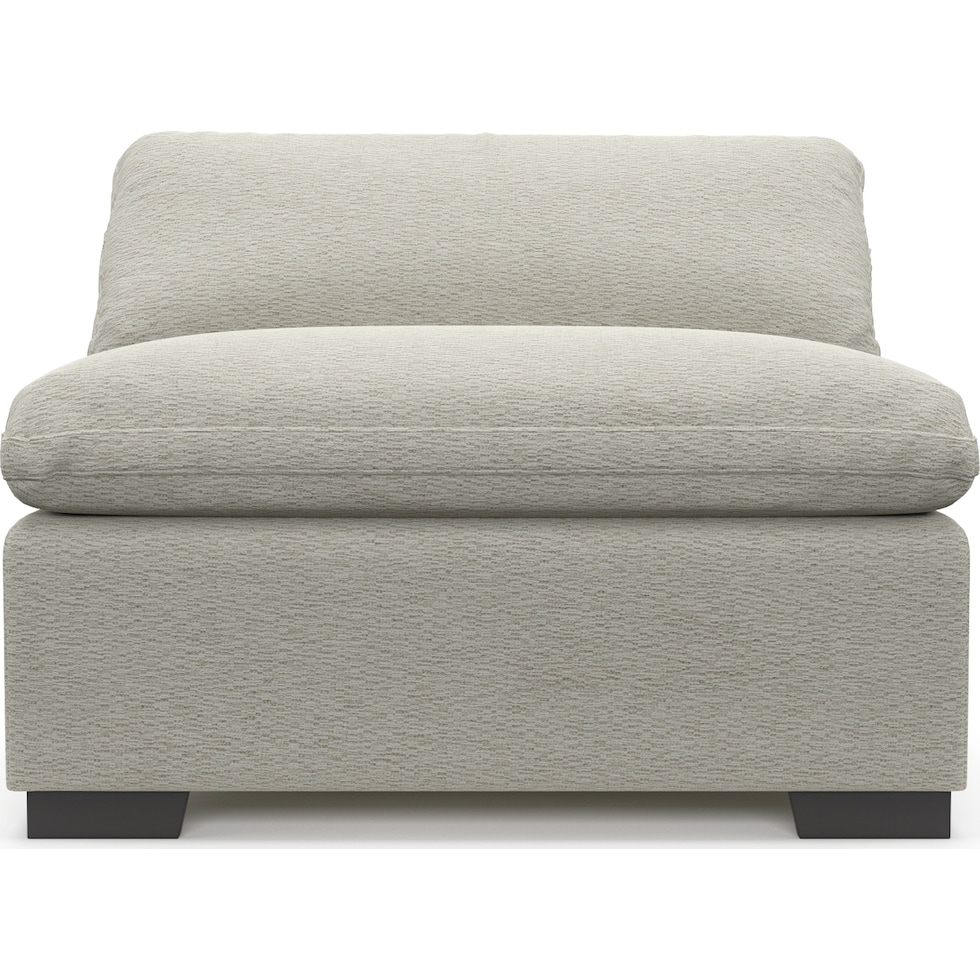 plush gray armless chair   