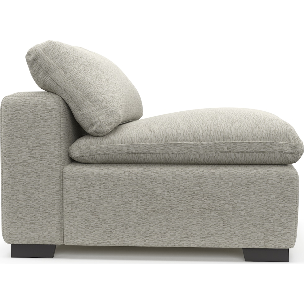 plush gray armless chair   