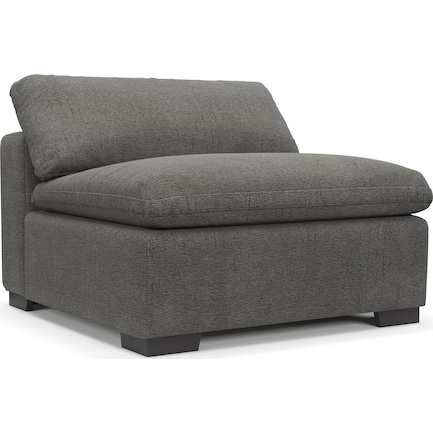 Plush Feathered Comfort Armless Chair - Living Large Charcoal
