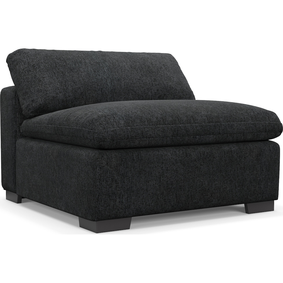 plush gray armless chair   
