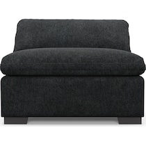 plush gray armless chair   