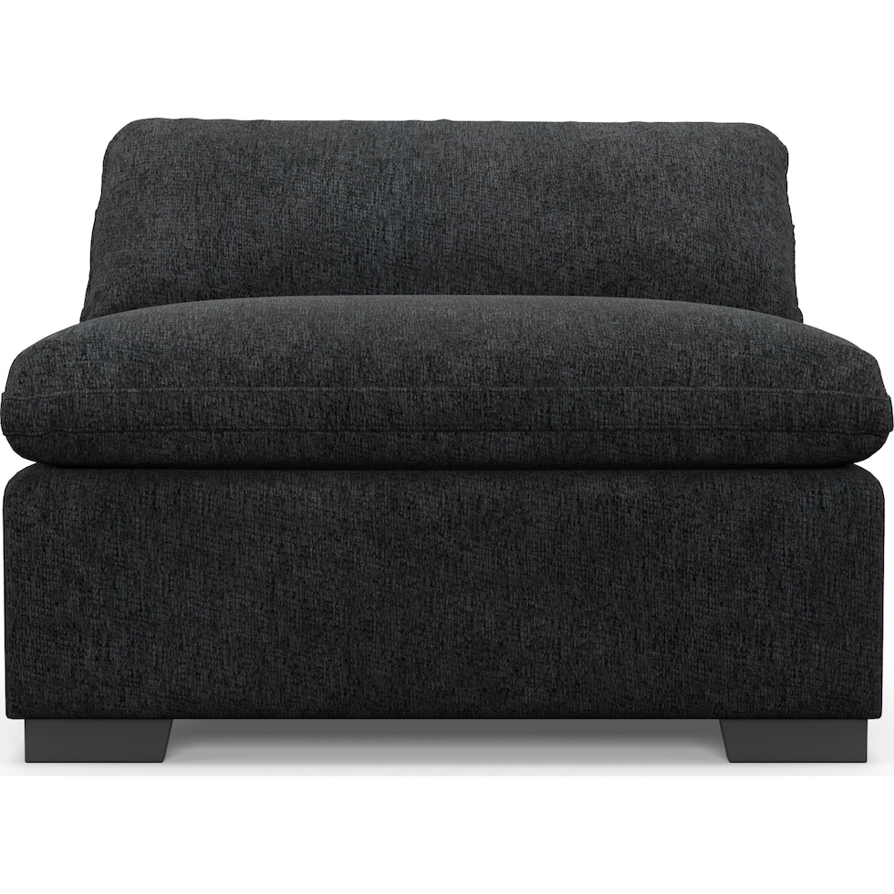 plush gray armless chair   