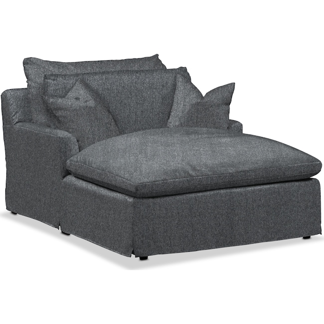 Living Room Furniture - Plush Chaise - Flannel