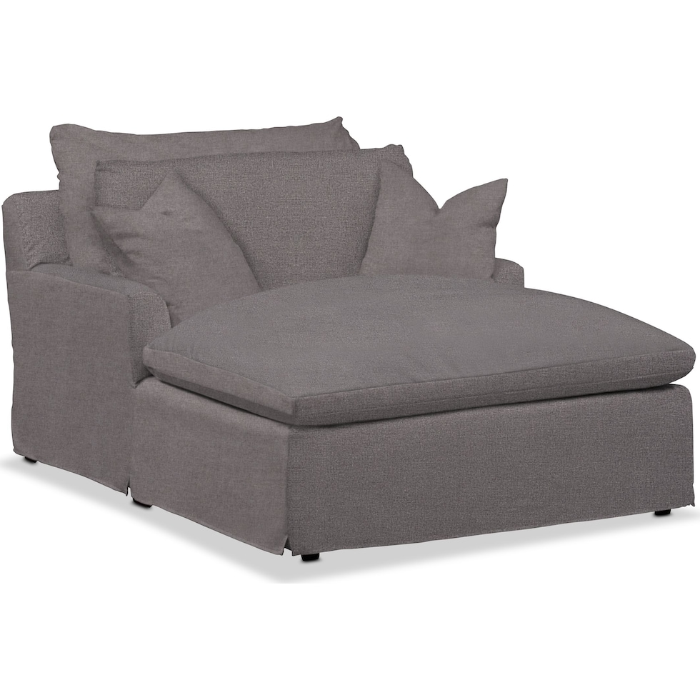 plush gray chaise   