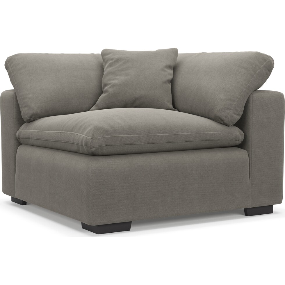plush gray corner chair   