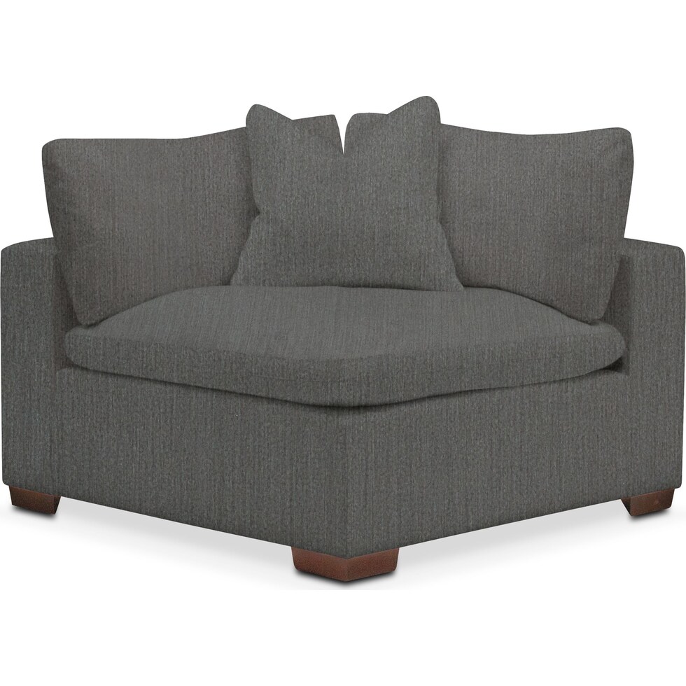 plush gray corner chair   
