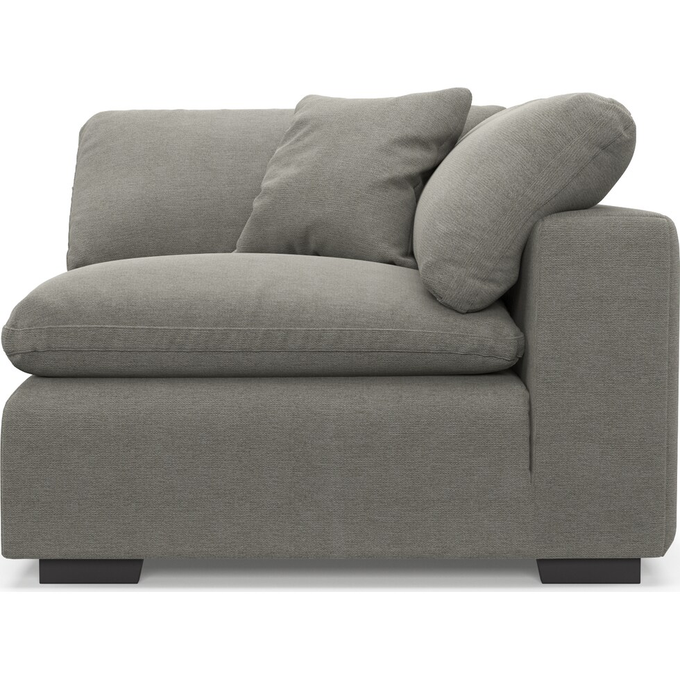 plush gray corner chair   