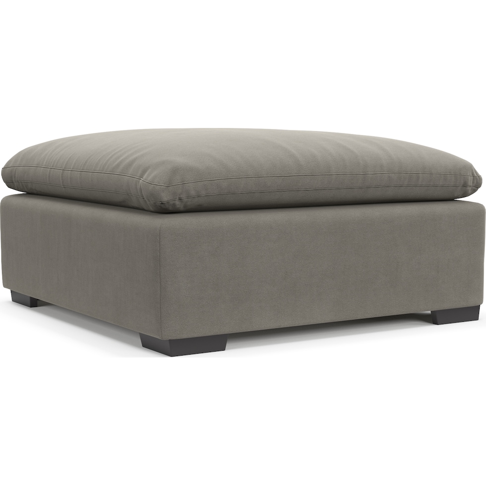 plush gray ottoman   