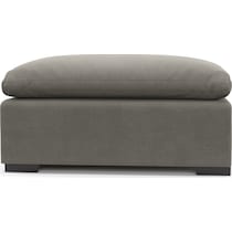 plush gray ottoman   