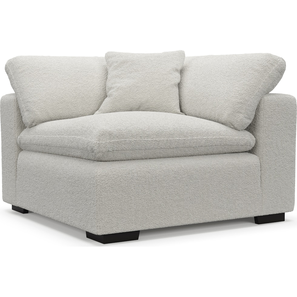 plush gray ottoman   