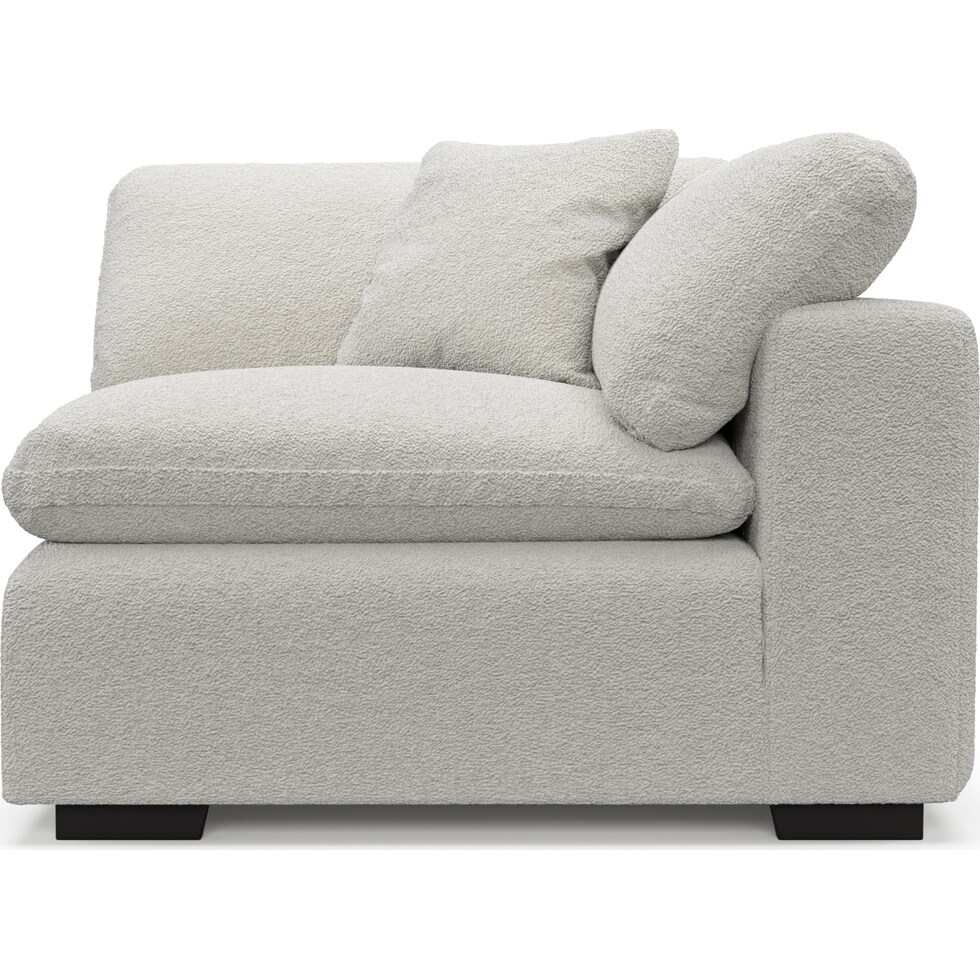plush gray ottoman   