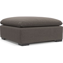 plush gray ottoman   