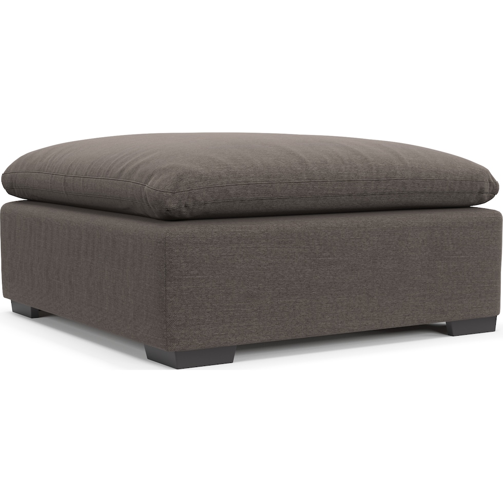 plush gray ottoman   