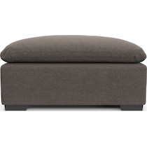 plush gray ottoman   