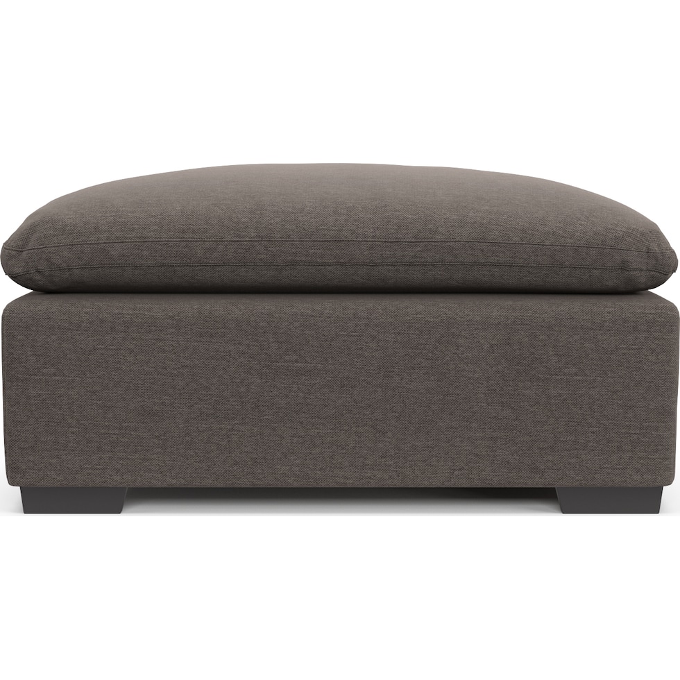 plush gray ottoman   