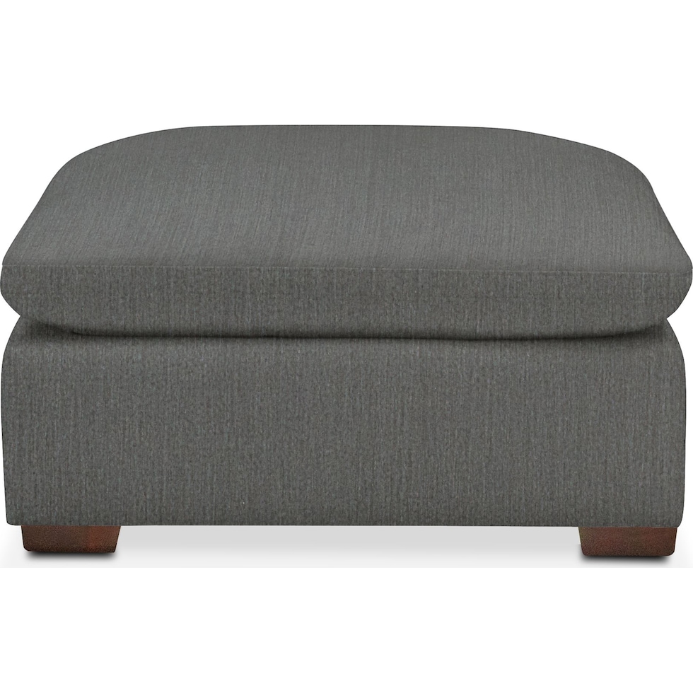 plush gray ottoman   