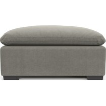 plush gray ottoman   