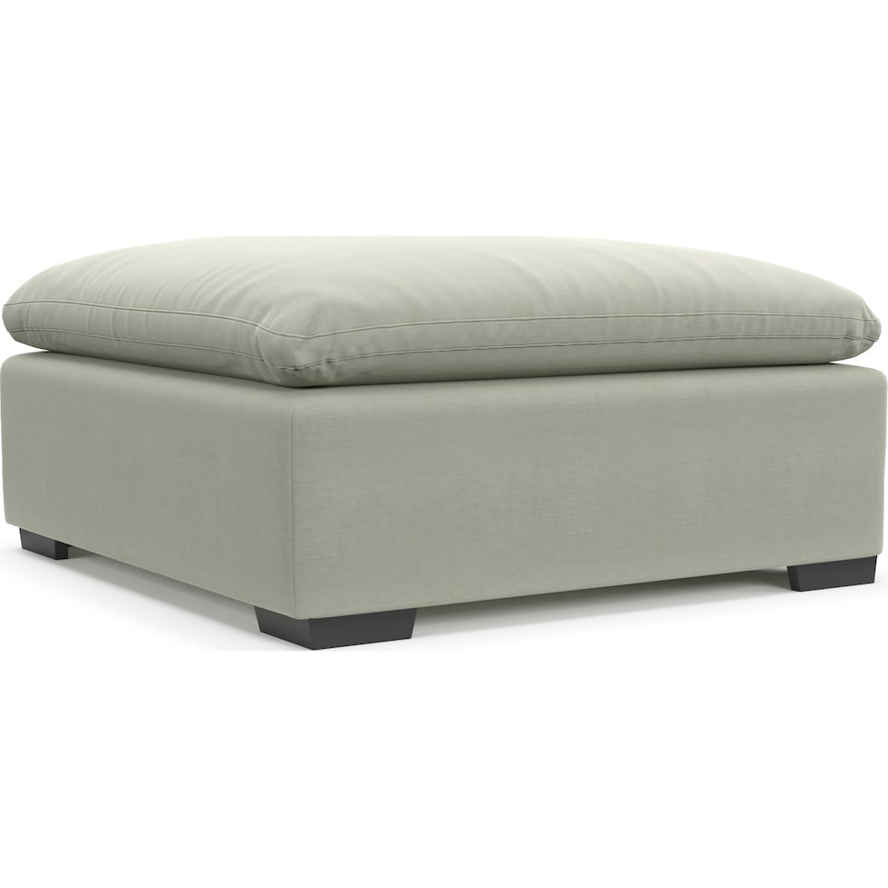 plush gray ottoman   